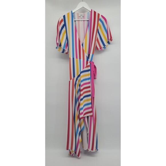 Color Me Courtney Taira Short Sleeve Wrap Dress  Size Small Retail $230 - Picture 2 of 8